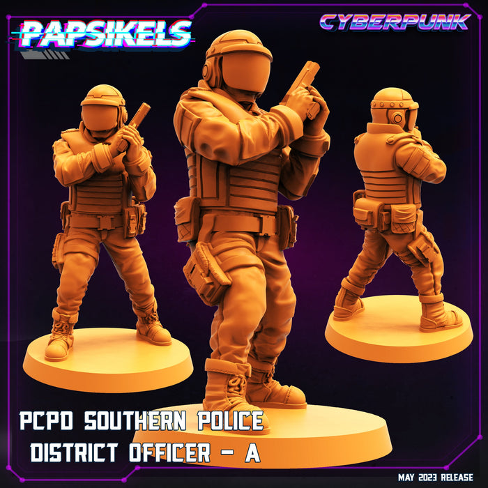 PCPD SPD Officer A | Cyberpunk | Sci-Fi Miniature | Papsikels TabletopXtra