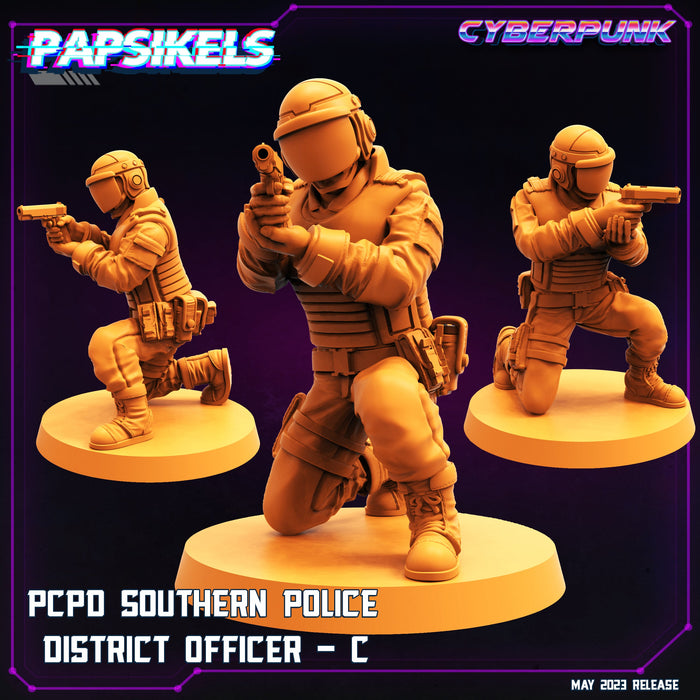 PCPD SPD Officer C | Cyberpunk | Sci-Fi Miniature | Papsikels TabletopXtra