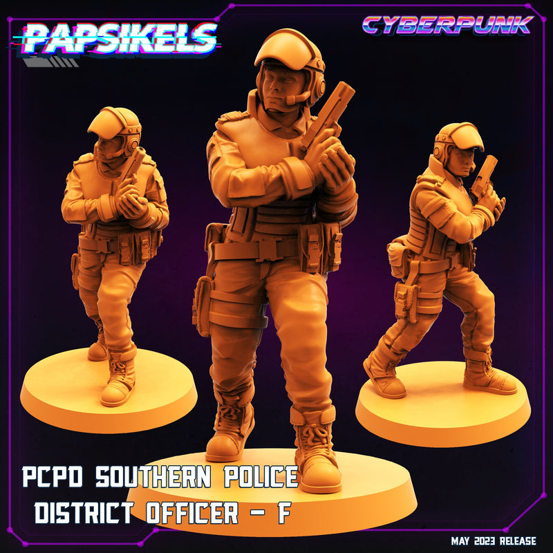 PCPD SPD Officer Miniatures | Cyberpunk | Sci-Fi Miniature | Papsikels