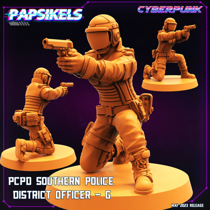PCPD SPD Officer Miniatures | Cyberpunk | Sci-Fi Miniature | Papsikels