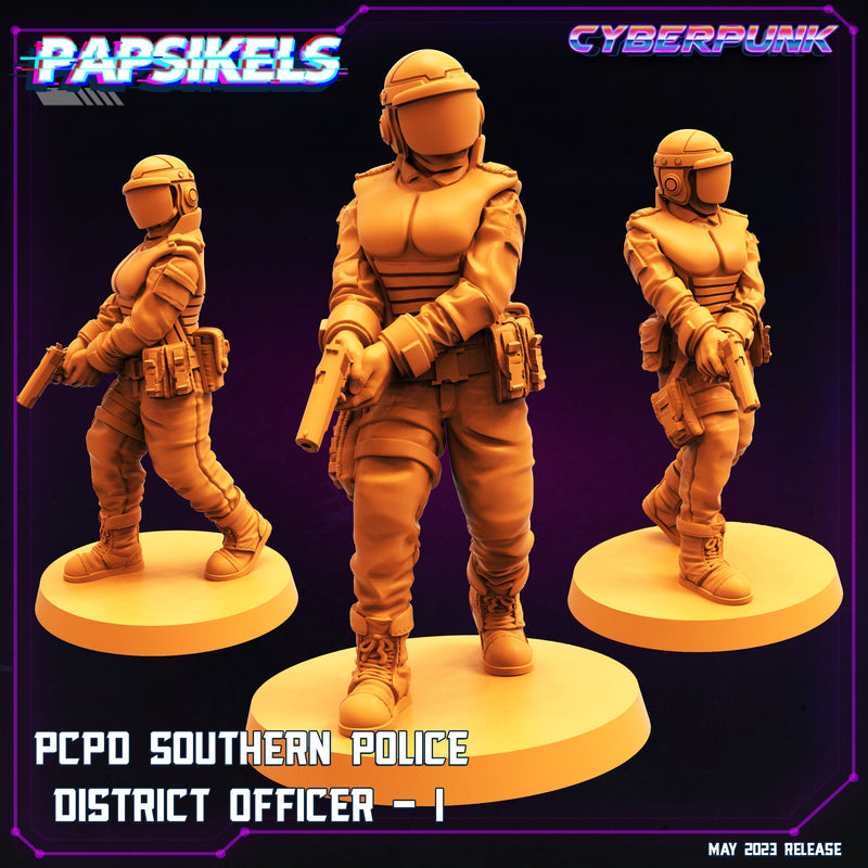 PCPD SPD Officer Miniatures | Cyberpunk | Sci-Fi Miniature | Papsikels