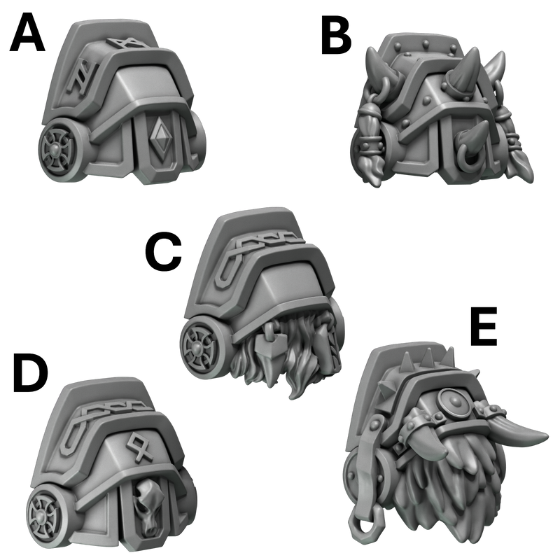 Big Pauldrons Pack 2 Primal Hounds Conversion Bits For 28mm 32mm Sci-fi Space Knights