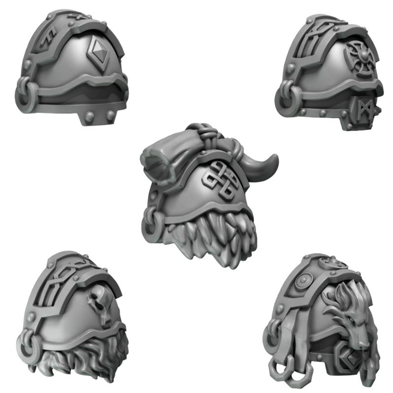 Big Pauldrons Pack 3 Primal Hounds Conversion Bits For 28mm 32mm Sci-fi Space Knights