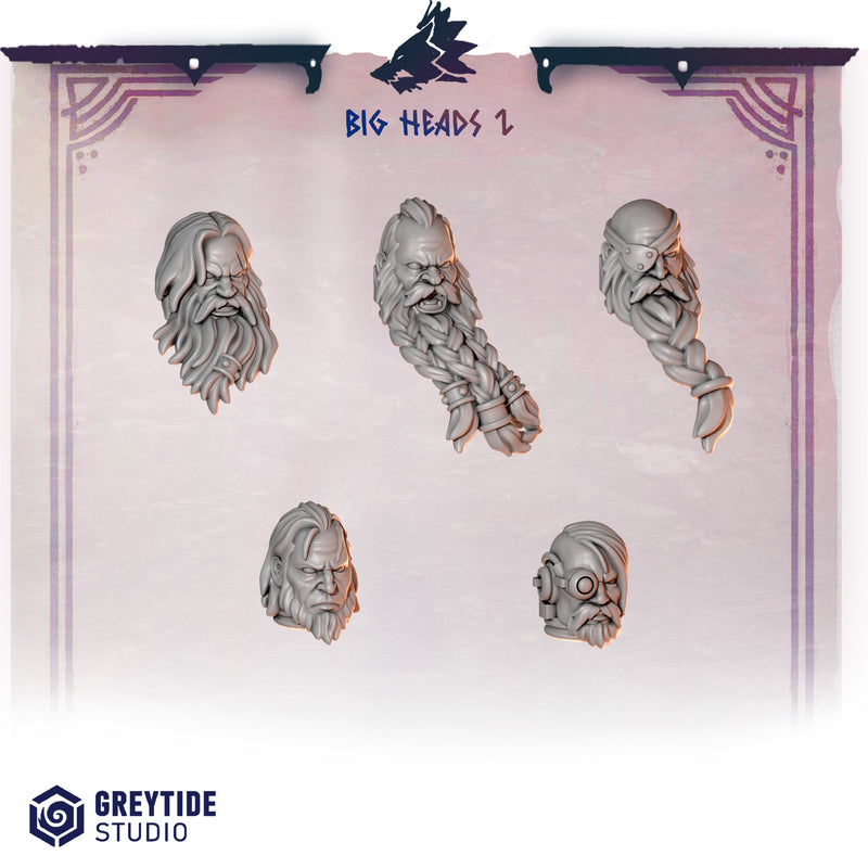 Big Heads Pack Primal Hounds Conversion Bits For 28mm 32mm Sci-fi Space Knights