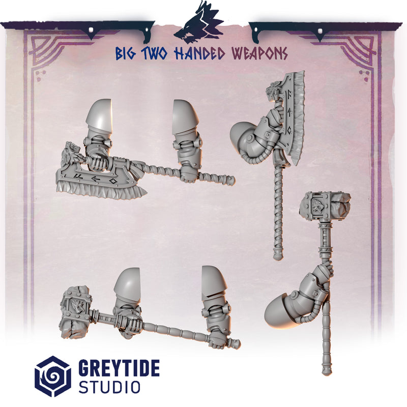 Big Two Handed Melee | Primal Hounds | Conversion Bits For 28mm 32mm Sci-fi Space Knights