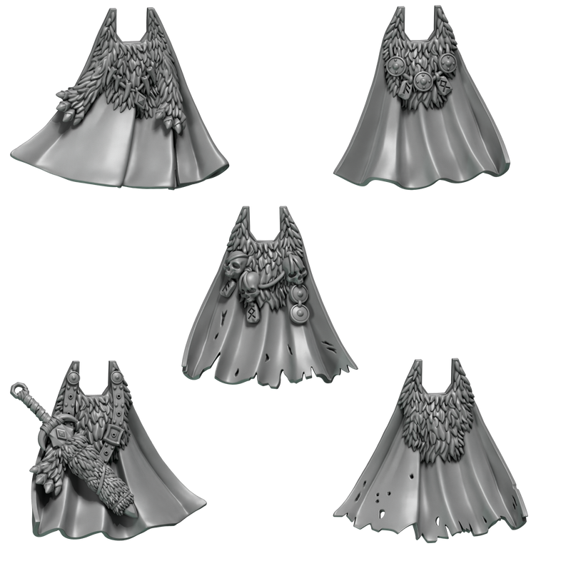 5x  Capes Primal Hounds Conversion Bits For 28mm 32mm Sci-fi Space Knights