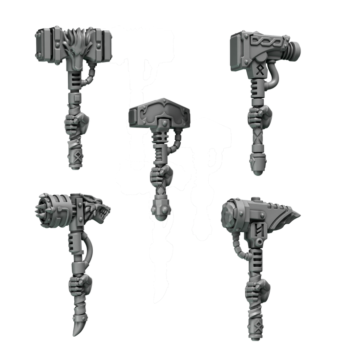 5x Space Warrior Hammers | Primal Hounds | Grey Tide Studio | Sci-Fi Grimdark Custom Bitz Wargaming Miniatures 28mm 32mm