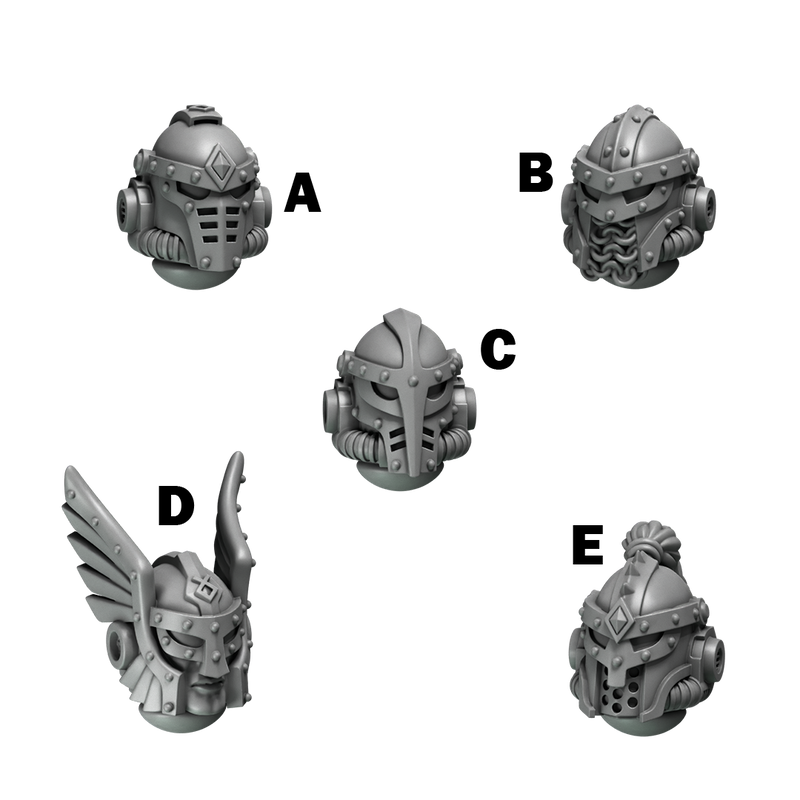 Heads Pack 4 Primal Hounds Conversion Bits For 28mm 32mm Sci-fi Space Knights