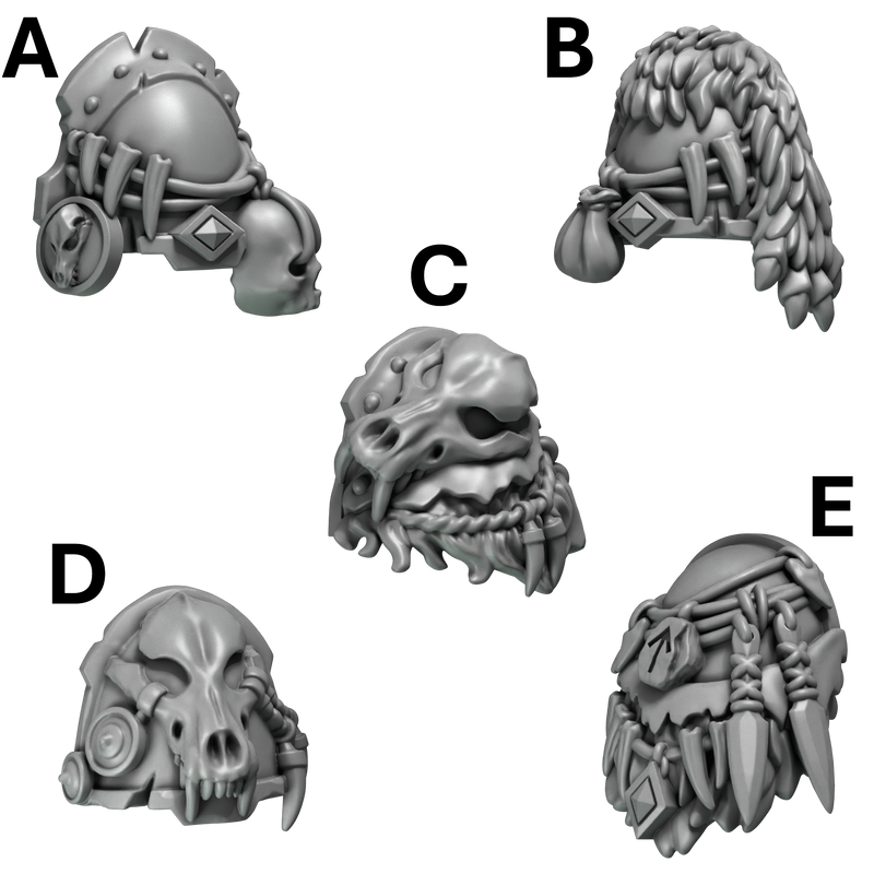 Pauldrons Pack 1 Primal Hounds Conversion Bits For 28mm 32mm Sci-fi Space Knights