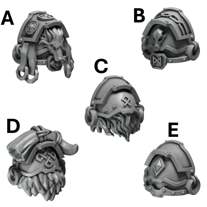 Pauldrons Pack 2 Primal Hounds Conversion Bits For 28mm 32mm Sci-fi Space Knights