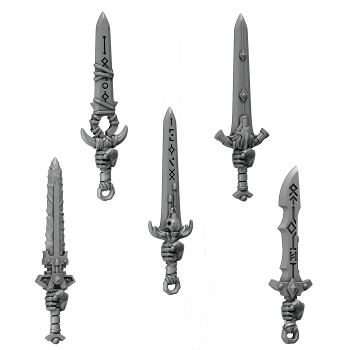 5x Space Warrior Swords | Primal Hounds | Grey Tide Studio | Sci-Fi Grimdark Custom Bitz Wargaming Miniatures 28mm 32mm