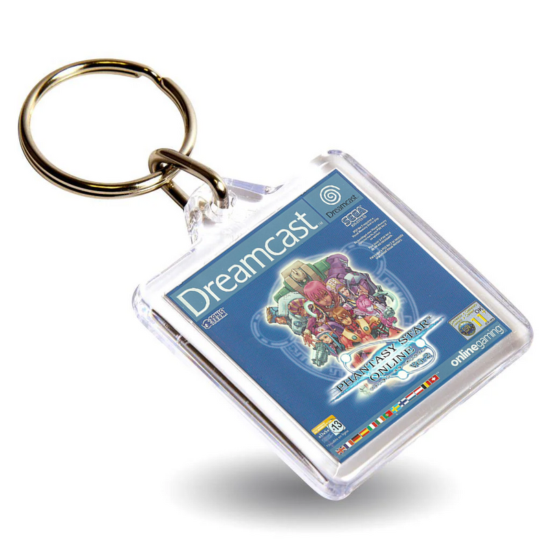 Retro Gaming Box Art Keyring - Gen VI DC Console Style