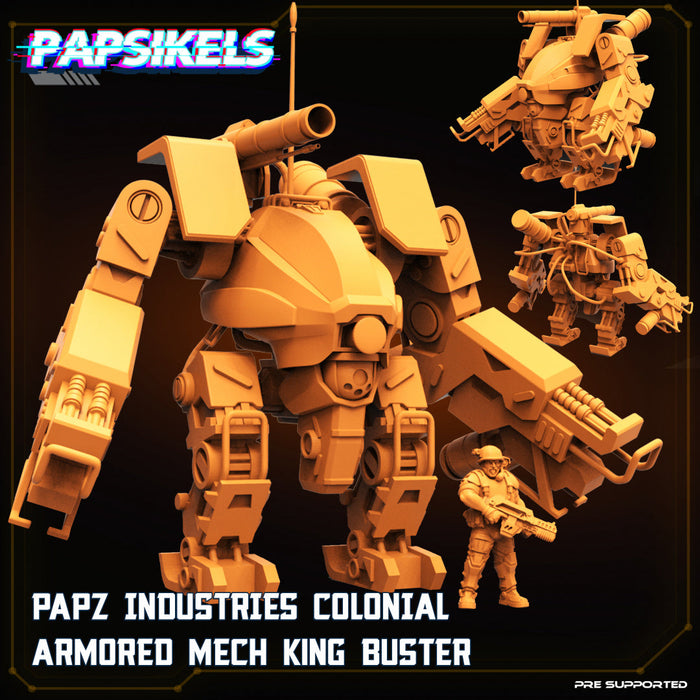 Papz Industries Colonial Armoured Mech King Buster | Sci-Fi Specials | Sci-Fi Miniature | Papsikels TabletopXtra