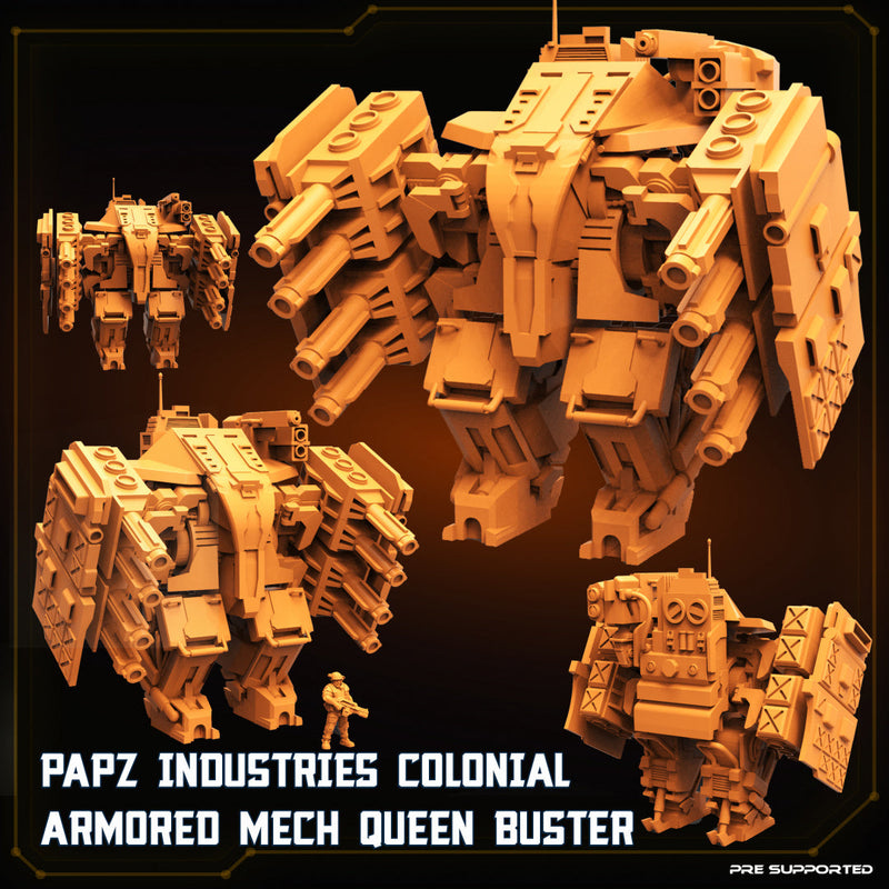 Papz Industries Colonial Armoured Mech Queen Buster | Sci-Fi Specials | Sci-Fi Miniature | Papsikels TabletopXtra
