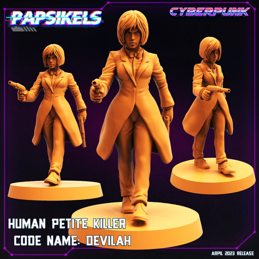 Petite Killer Devilah | Cyberpunk | Sci-Fi Miniature | Papsikels TabletopXtra