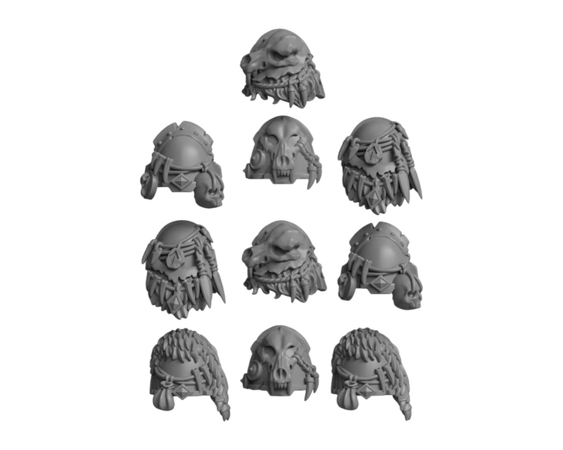 Pauldrons Pack 1 Primal Hounds Conversion Bits For 28mm 32mm Sci-fi Space Knights