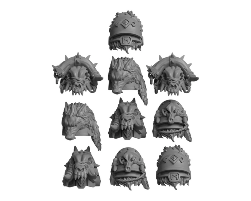Pauldrons Pack 4 Primal Hounds Conversion Bits For 28mm 32mm Sci-fi Space Knights