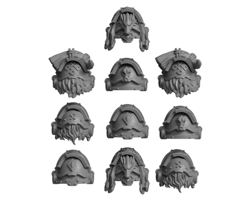 Pauldrons Pack 2 Primal Hounds Conversion Bits For 28mm 32mm Sci-fi Space Knights