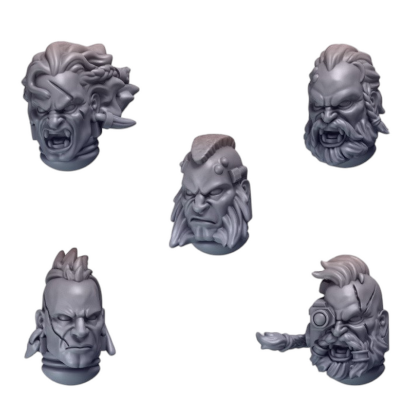 Heads Pack 1 Primal Hounds Conversion Bits For 28mm 32mm Sci-fi Space Knights