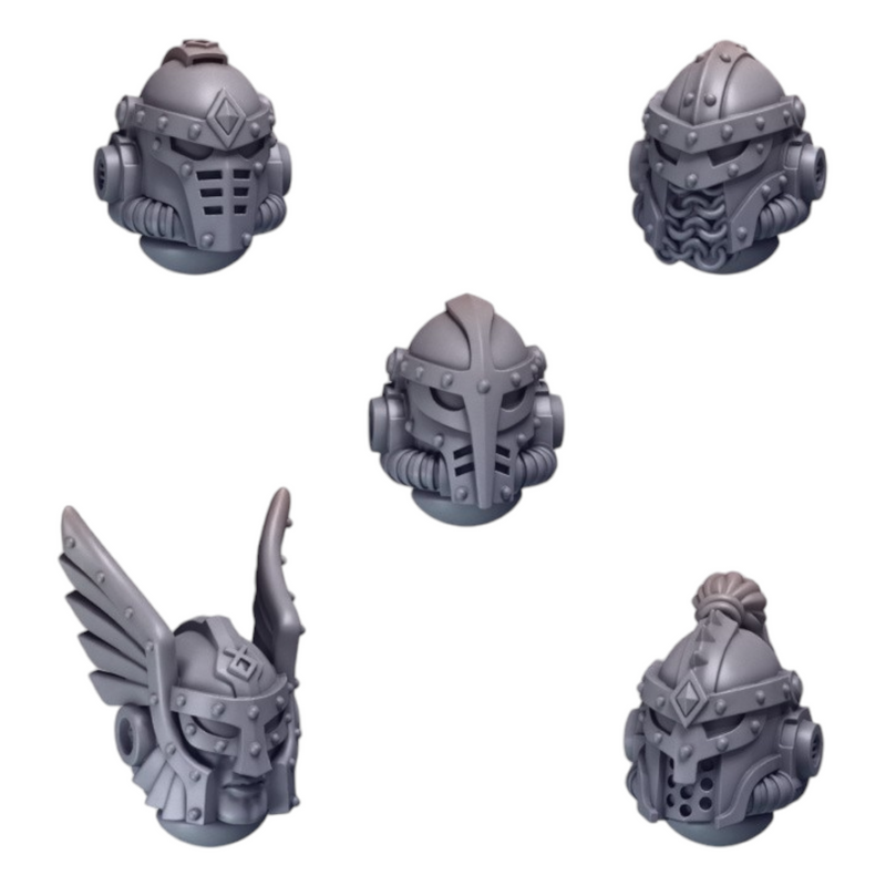 Heads Pack 4 Primal Hounds Conversion Bits For 28mm 32mm Sci-fi Space Knights