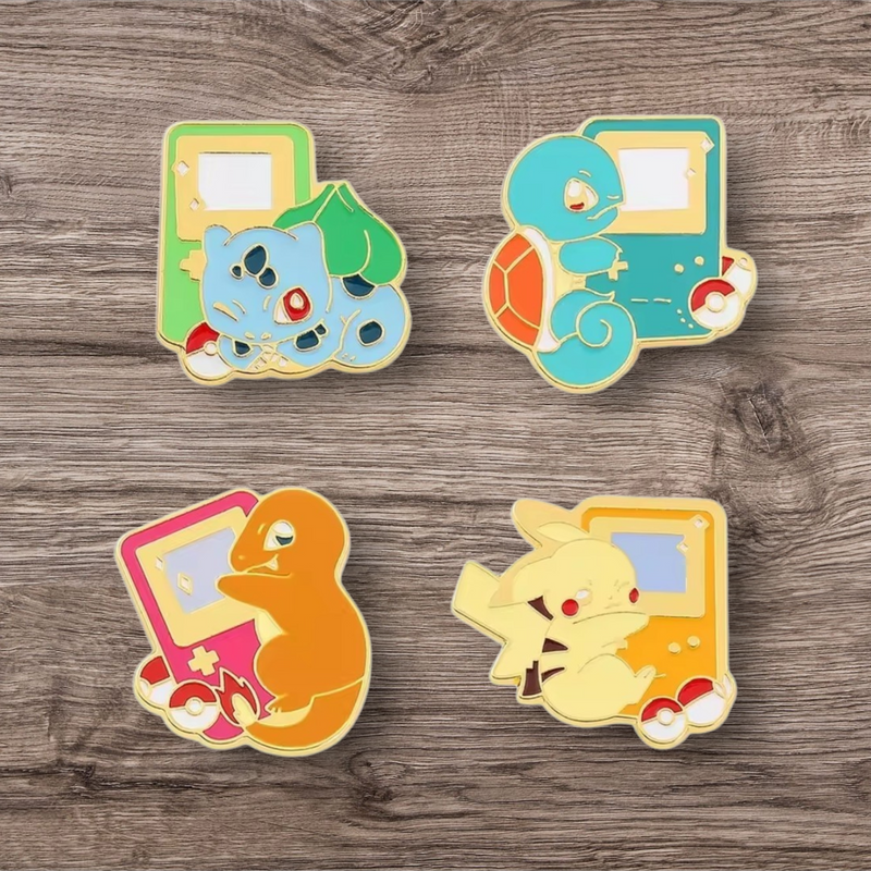 Gameboy Starter Pokemon Gen 1 - Metal Pin Badge
