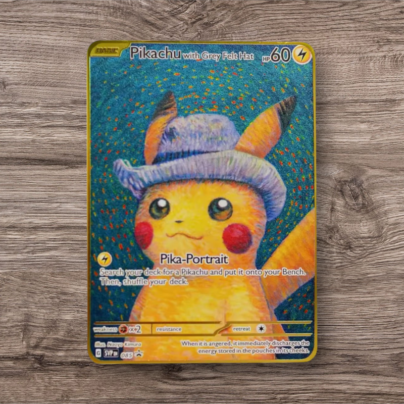 Metal Pokemon Card in Artistic Van Gogh Inspired Style