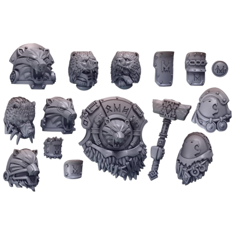 Bear Company Conversion Kit Primal Hounds Conversion Bits For 28mm 32mm Sci-fi Space Knights