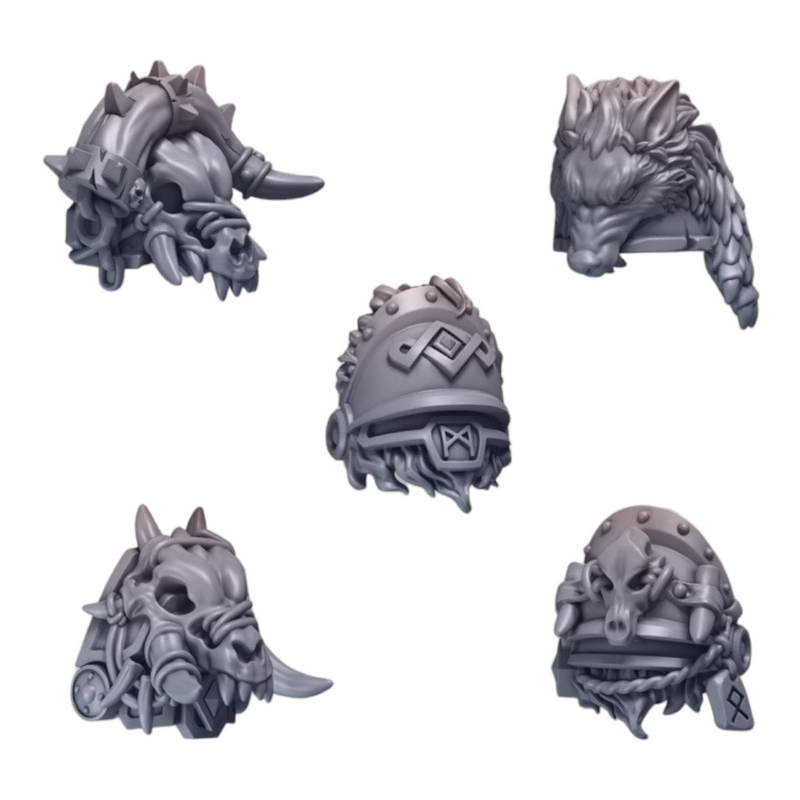 Pauldrons Pack 4 Primal Hounds Conversion Bits For 28mm 32mm Sci-fi Space Knights