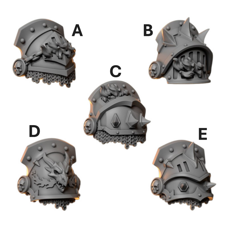 Pauldrons Pack 3 Anvil Wardens Conversion Bits For 28mm 32mm Sci-fi Space Knights