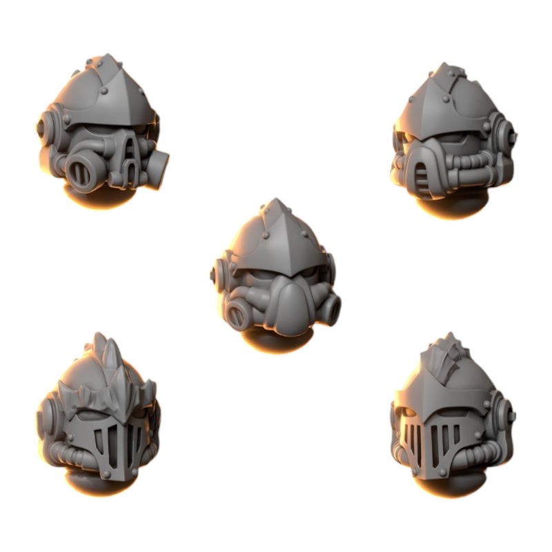 Heads Pack 2 Anvil Wardens Conversion Bits For 28mm 32mm Sci-fi Space Knights
