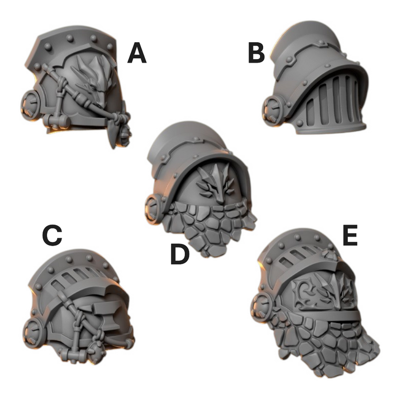 Pauldrons Pack 2 Anvil Wardens Conversion Bits For 28mm 32mm Sci-fi Space Knights