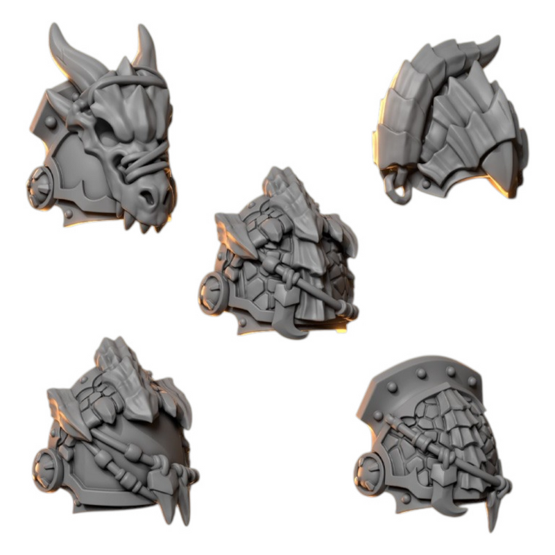 Pauldrons Pack 1 Anvil Wardens Conversion Bits For 28mm 32mm Sci-fi Space Knights