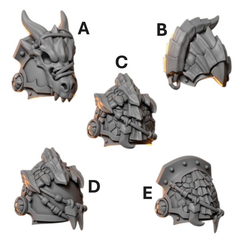 Pauldrons Pack 1 Anvil Wardens Conversion Bits For 28mm 32mm Sci-fi Space Knights