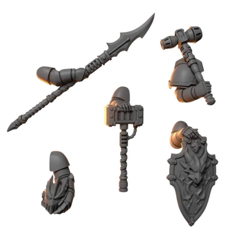Hero Pose Arms Anvil Wardens Conversion Bits For 28mm 32mm Sci-fi Space Knights