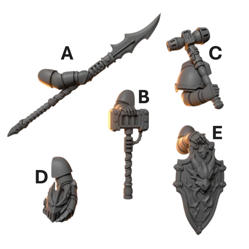 Hero Pose Arms Anvil Wardens Conversion Bits For 28mm 32mm Sci-fi Space Knights