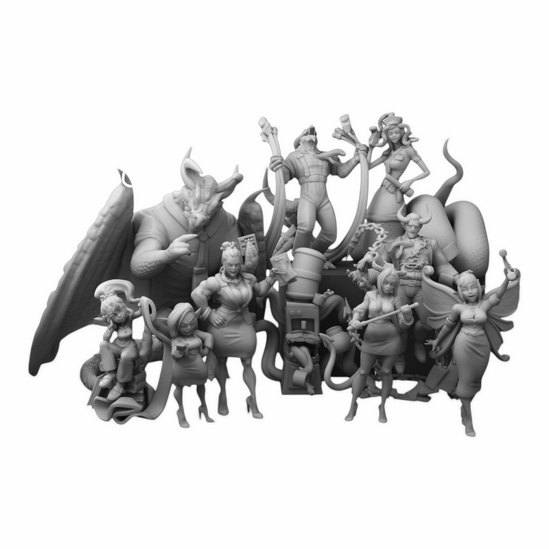 Fantasy Office Worker Miniatures | Twin Goddess Miniatures