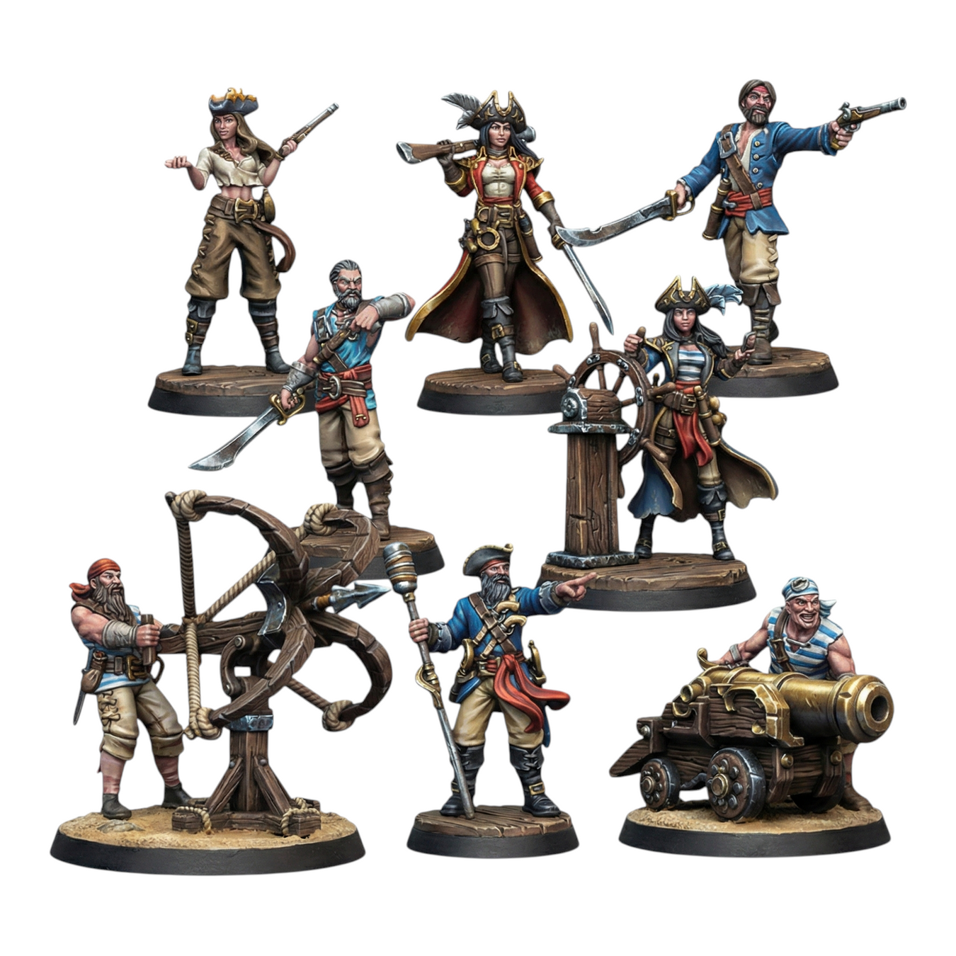 Pirates Crew, 28/32mm resin fantasy miniature, unpainted