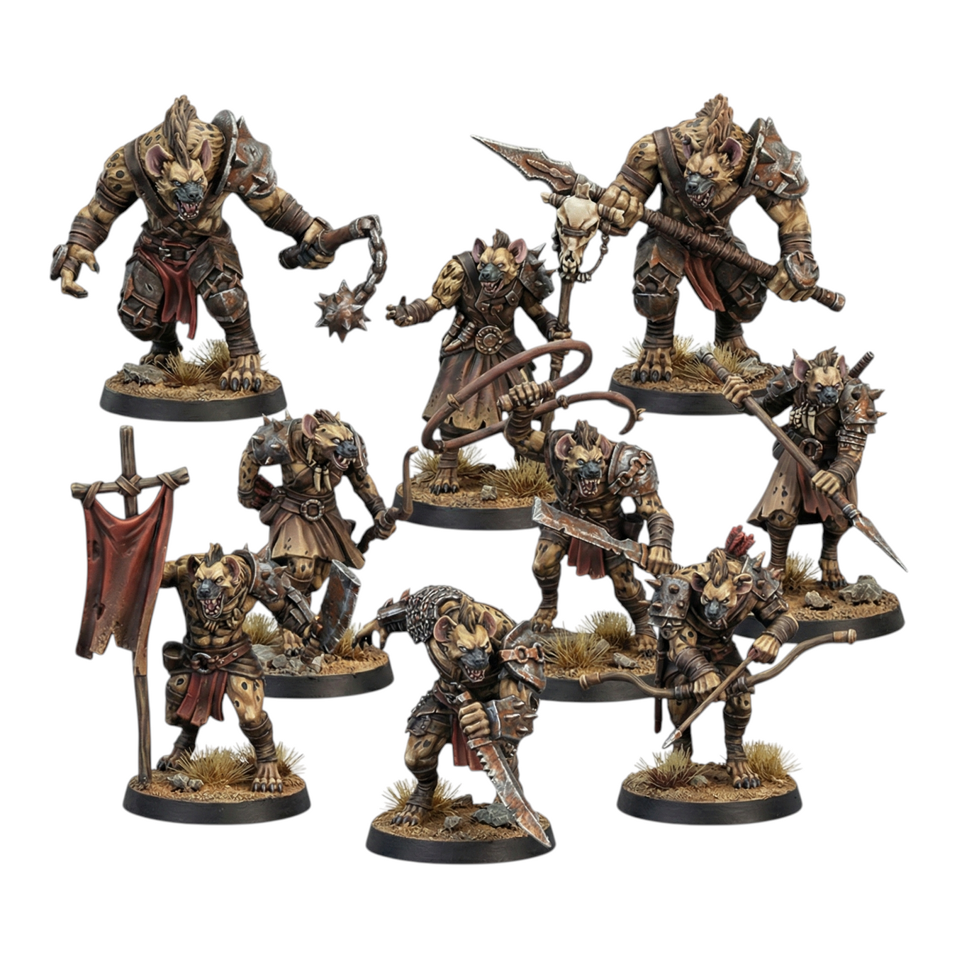 Gnoll Clan, 28/32mm resin fantasy miniature, unpainted