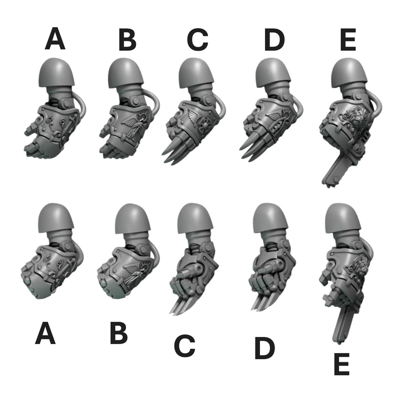 Big Fists & Claws | Eternal Pilgrims | Conversion Bits For 28mm 32mm Sci-fi Marines