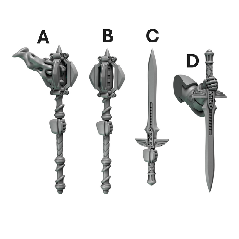 One Handed Melee Weapons | Eternal Pilgrims | Conversion Bits For 28mm 32mm Sci-fi Marines