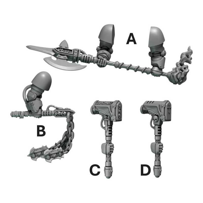 Big Warrior Melee Weapons | Eternal Pilgrims | Conversion Bits For 28mm 32mm Sci-fi Marines