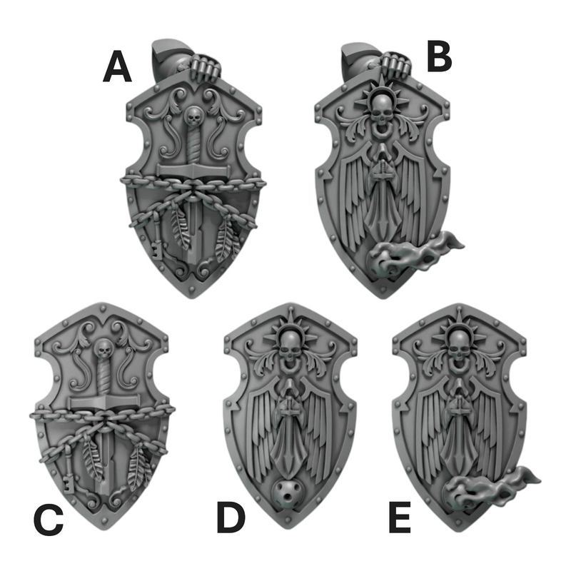 Shields Pack 2 | Eternal Pilgrims | Conversion Bits For 28mm 32mm Sci-fi Marines
