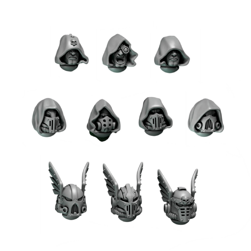 Heads & Helmets Pack 11 | Eternal Pilgrims | Conversion Bits For 28mm 32mm Sci-fi Marines