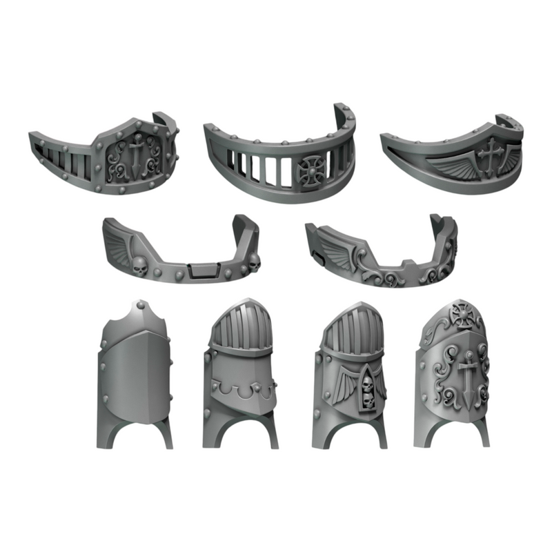 Gorgets & Shin Guards | Eternal Pilgrims | Conversion Bits For 28mm 32mm Sci-fi Marines
