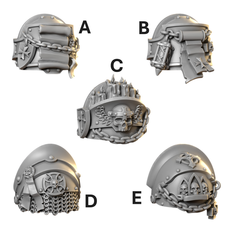Shoulder Pads Pack 2 | Eternal Crusaders | Conversion Bits For 28mm 32mm Sci-fi Marines