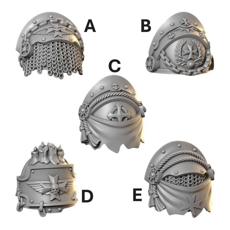 Shoulder Pads Pack 3 | Eternal Crusaders | Conversion Bits For 28mm 32mm Sci-fi Marines