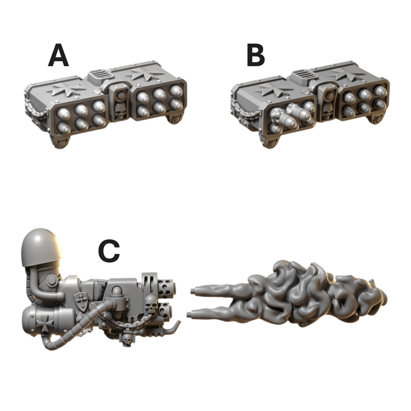 Big Warrior Ranged Weapons | Eternal Crusaders | Conversion Bits For 28mm 32mm Sci-fi Marines
