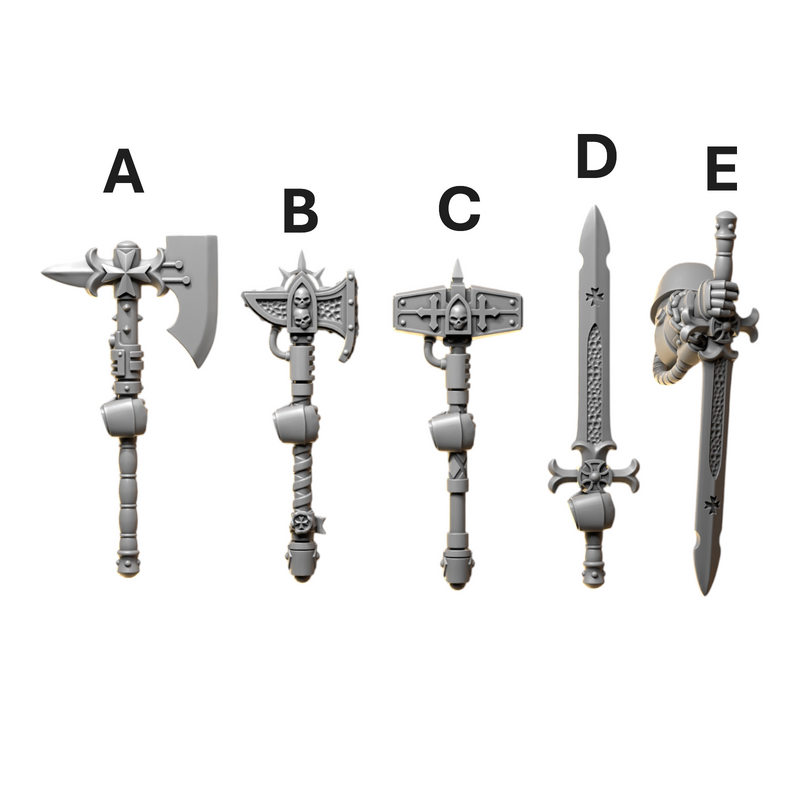 One Handed Melee Weapons | Eternal Crusaders | Conversion Bits For 28mm 32mm Sci-fi Marines