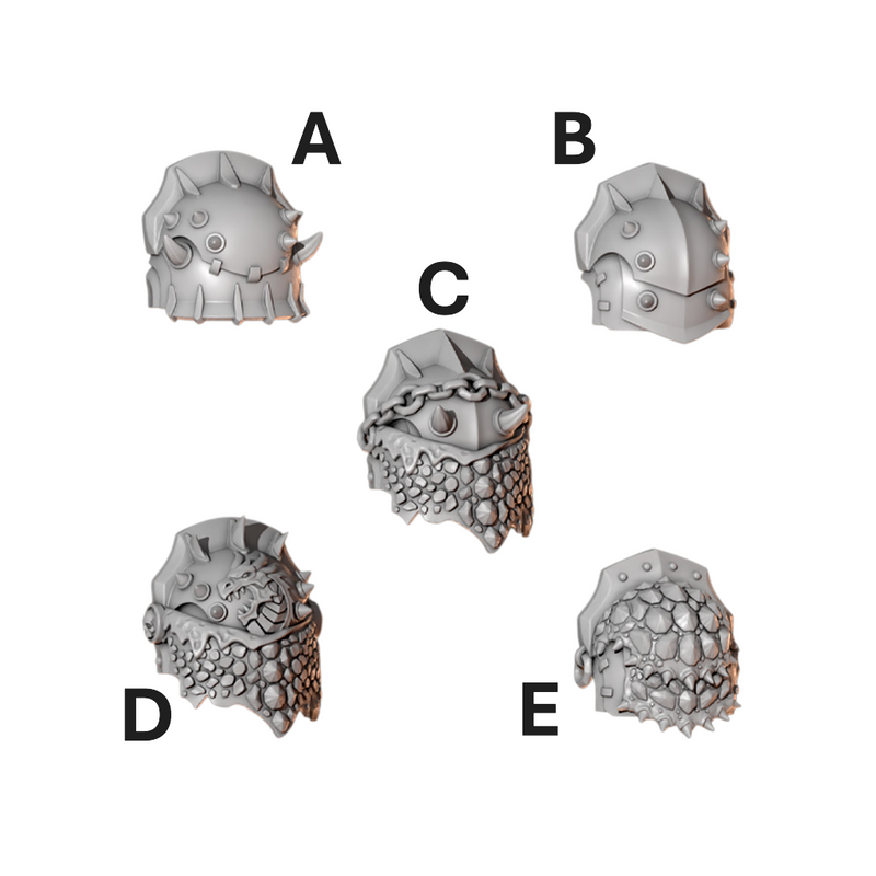 Big Pauldrons Pack 1 Anvil Wardens Conversion Bits For 28mm 32mm Sci-fi Space Knights