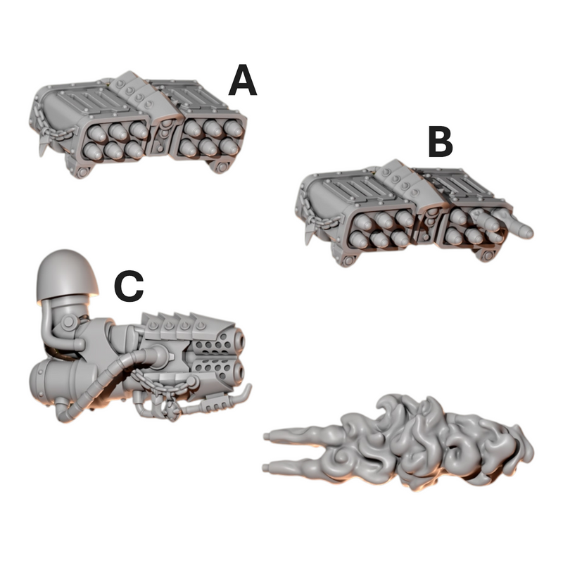 Big Warrior Ranged Weapons | Anvil Wardens | Conversion Bits For 28mm 32mm Sci-fi Marines